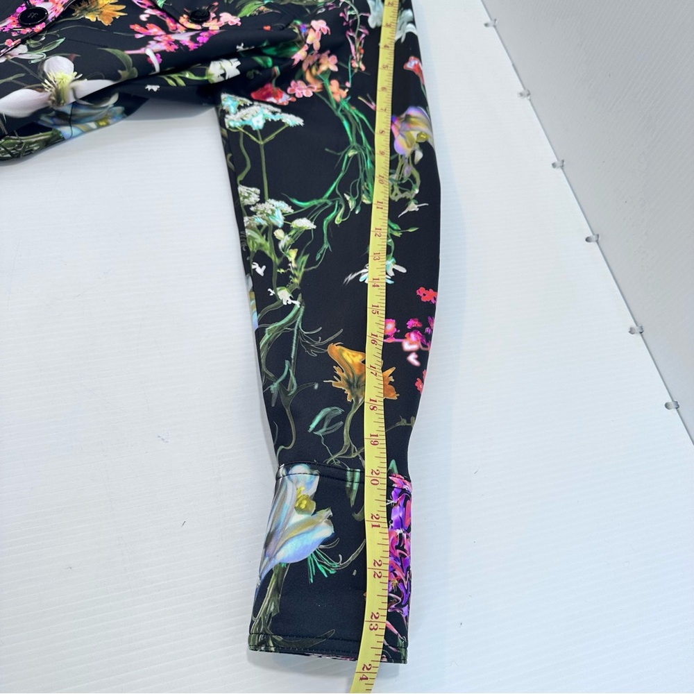 Marc Cain Floral Print Jacket N1 (US 2/XS) Black Pink Flowers Luxury EU Designer - Picture 6 of 9